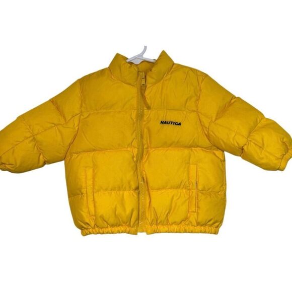 Nautica Baby Puffer Jacket Duck Down Sz. 12-18 Months Yellow Full Zip - Picture 1 of 7
